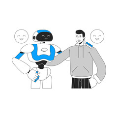 Human and AI cooperation illustration