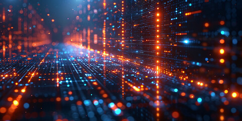 Obraz premium Close-up of digital transformation in business illustrated with engineering and global network visuals, high-resolution, high-definition (HD), ultra high-definition (UHD), professional-grade