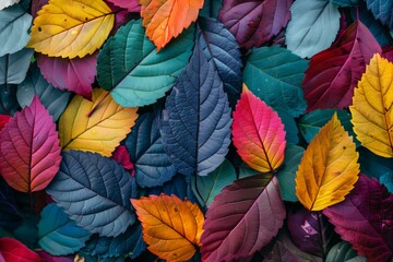 Fototapeta premium Colorful leaves scattered on ground