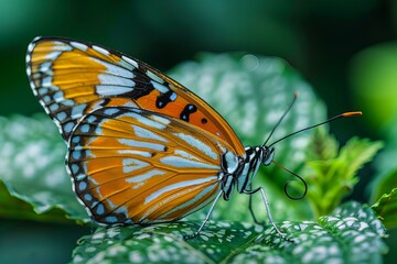 Butterfly perched on leaf