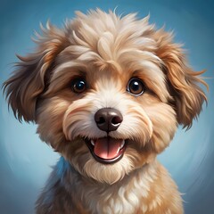 cute fluffy portrait smile puppy dog that looking