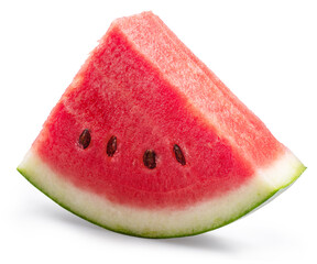 Water melon slices isolated on white background. File contains clipping path.
