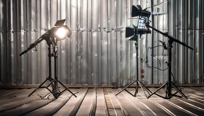 A corrugated metal texture background, creating dynamic shadows and highlights for an industrial vibe.
