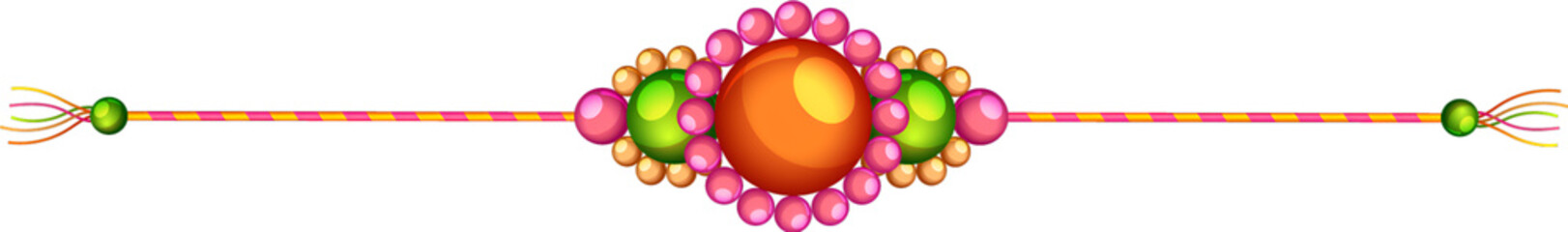 Beautiful Rakhi (wristband) Isolated Element on Png Background, Happy Raksha Bandhan Concept.