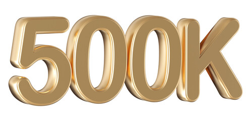 Gold 3d number 500k follower