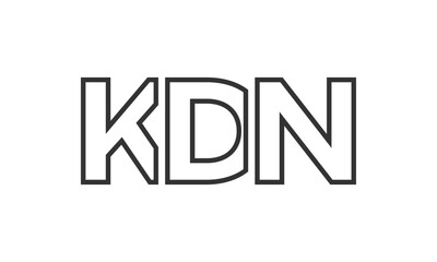 KDN logo design template with strong and modern bold text. Initial based vector logotype featuring simple and minimal typography. Trendy company identity.