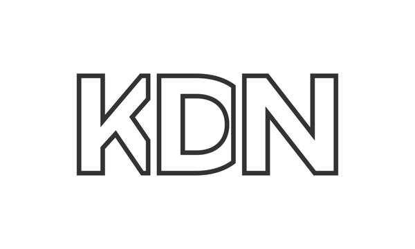 KDN logo design template with strong and modern bold text. Initial based vector logotype featuring simple and minimal typography. Trendy company identity.