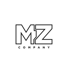 Letter M and Z, MZ logo design template. Minimal monogram initial based logotype.