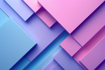 Fototapeta premium Pink and blue paper with geometric background