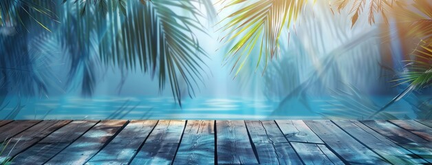 Tropical Paradise with Wooden Deck at Sunset - Powered by Adobe