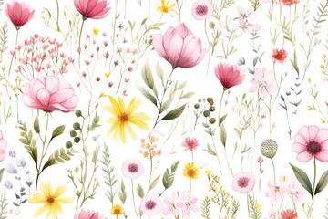 Abstract elegance seamless pattern with floral background