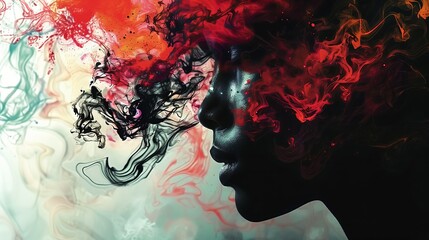 Fototapeta premium Ethereal reflections.A Woman’s contemplative expression.