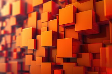 Fototapeta premium Orange blocks, geometric shapes
