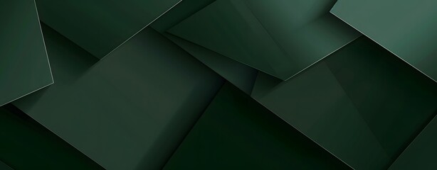 Dark Green Abstract Background with Geometric Shapes