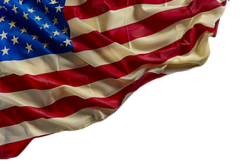 American flag on transparent background