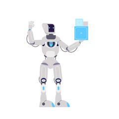 Artificial Intelligence Robot holding boxs illustration
