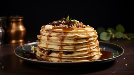 Stack sweet savory crepes dessert