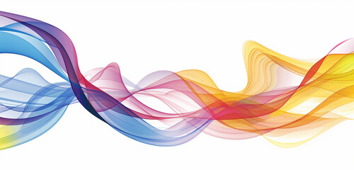 Fototapeta premium A dynamic display of colorful smoke billowing and intertwining against a crisp white backdrop, creating an ethereal and mesmerizing effect