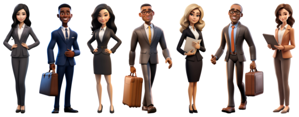 Business people png element set on transparent background