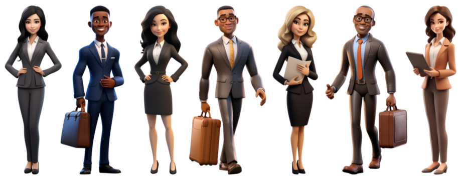 Business people png element set on transparent background