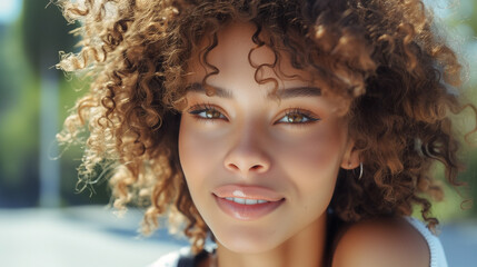 A close-up of a person with curly hair, showcasing the exquisite texture and natural beauty of their locks