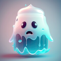 Funny jelly ghost AI generated realistic character