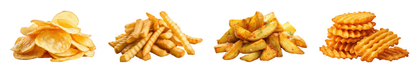 4 png element set on transparent background