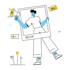 A linear mini illustration of media marketing 