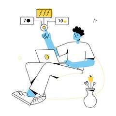 Check out media influencer outline mini illustration 