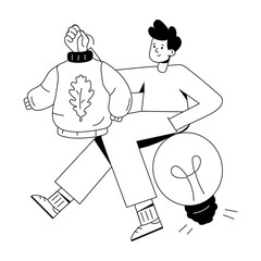 Easy to use linear mini illustration of textile marketing 