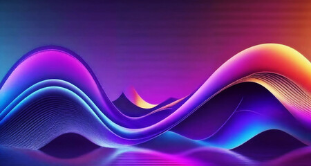 Abstract big neon wave background, futuristic neon wave background,3d rendering.