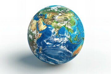 Fototapeta premium Blue and green earth on white background