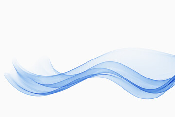 Blue line wavy flow,transparent vector wave.