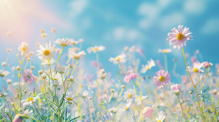 A beautiful sun-drenched spring summer meadow. Natural