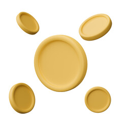 3D Gold coins from different Isolated on transparent background