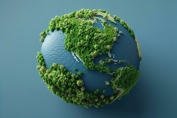 Fototapeta premium Globe with luscious woodland