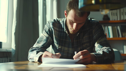 Obraz premium A man signing a real estate contract