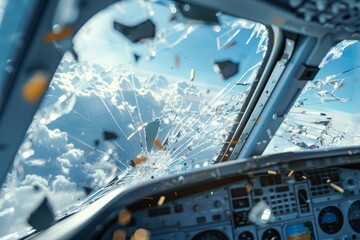 Illustration simulating the cockpit of an airplane where the accident occurred.