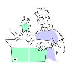 A doodle mini illustration of premium product 