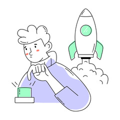 A hand drawn mini illustration of project startup 