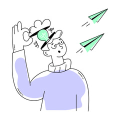 Trendy doodle mini illustration of creative idea 