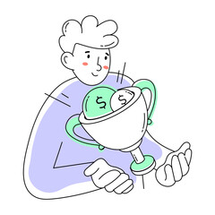Fototapeta premium Handy doodle mini illustration of financial success 