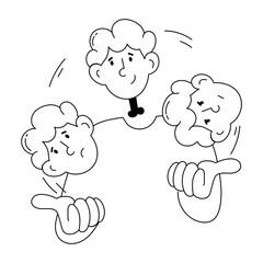 Premium doodle mini illustration of mood swings 