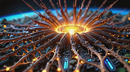 fiber optics background with lots of lights