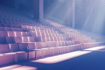 Naklejka premium Chairs arranged neatly in a stadium