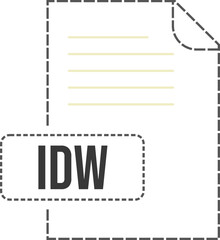 IDW  file format icon dashed outline