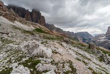 Highest part of Travennazes valley in the Dolomites