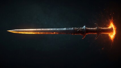Legendary sword, flaming sword, fantasy world, RPG world