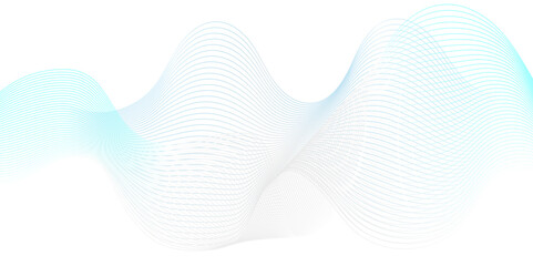 Vector isolated abstract blue digital blend wave lines technology. Modern minimal gradient white flowing wave lines and glowing moving lines. Futuristic technology and sound wave lines background.