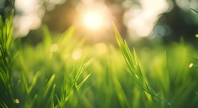 green grass and sunlight